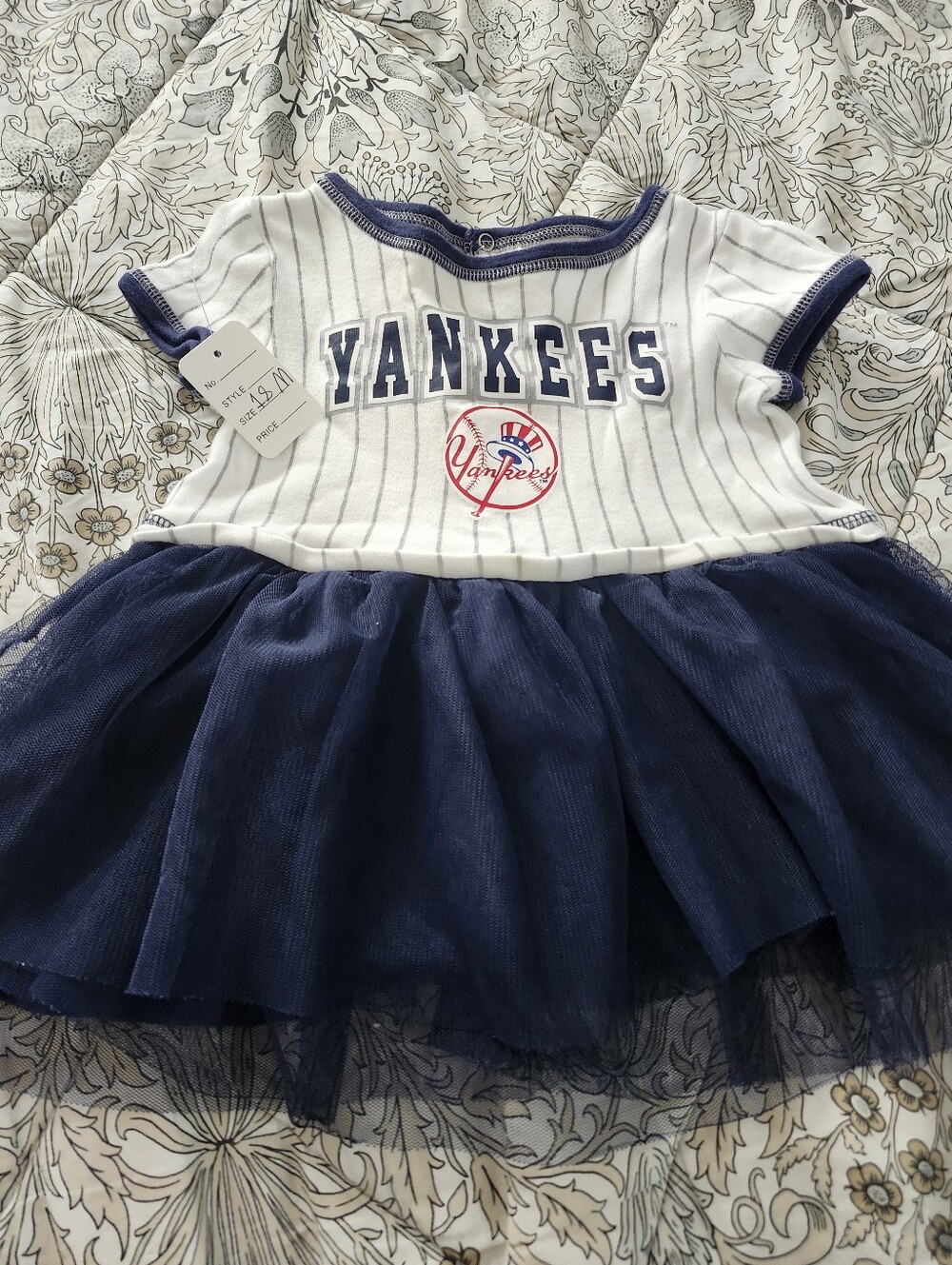 New York Yankees Navy & White Baby Dress Size 18 Months